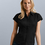 Ladies' Cap Sleeve Fitted Polycotton Poplin Shirt