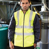 Hi-Vis Quilted Jacket with Detatchable Sleeves